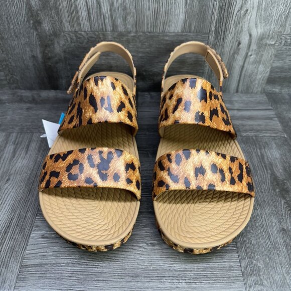 REEF Water Vista Women's size 7 Leopard Open Toe Sling Back Sandals - Picture 3 of 7